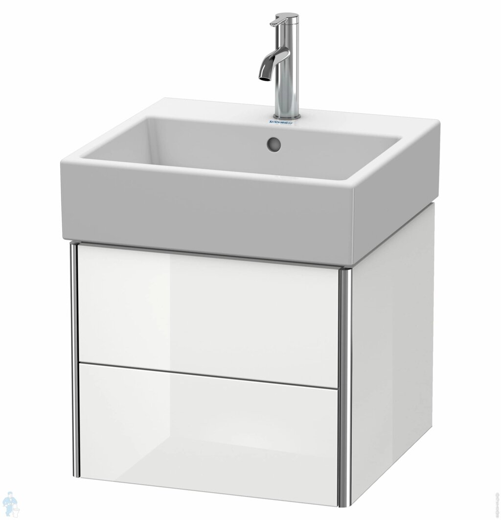 Тумба под раковину Duravit XSquare 484х397х460 подвесная, 2 ящика, белый глянец XS419202222 от компании MetSnab - фото 1