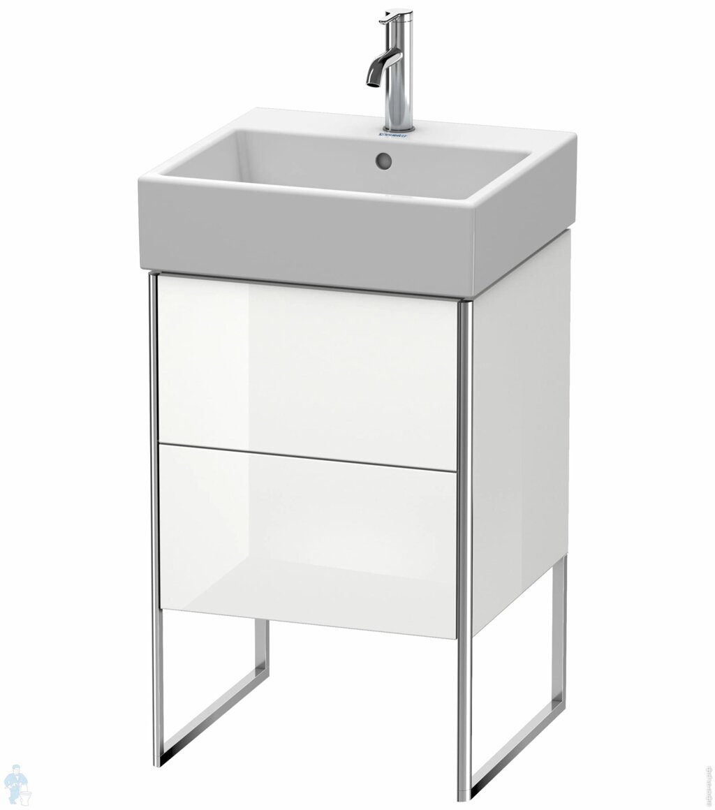 Тумба под раковину Duravit XSquare 484х491х460 напольная, 2 ящика, белый глянец XS447202222 от компании MetSnab - фото 1