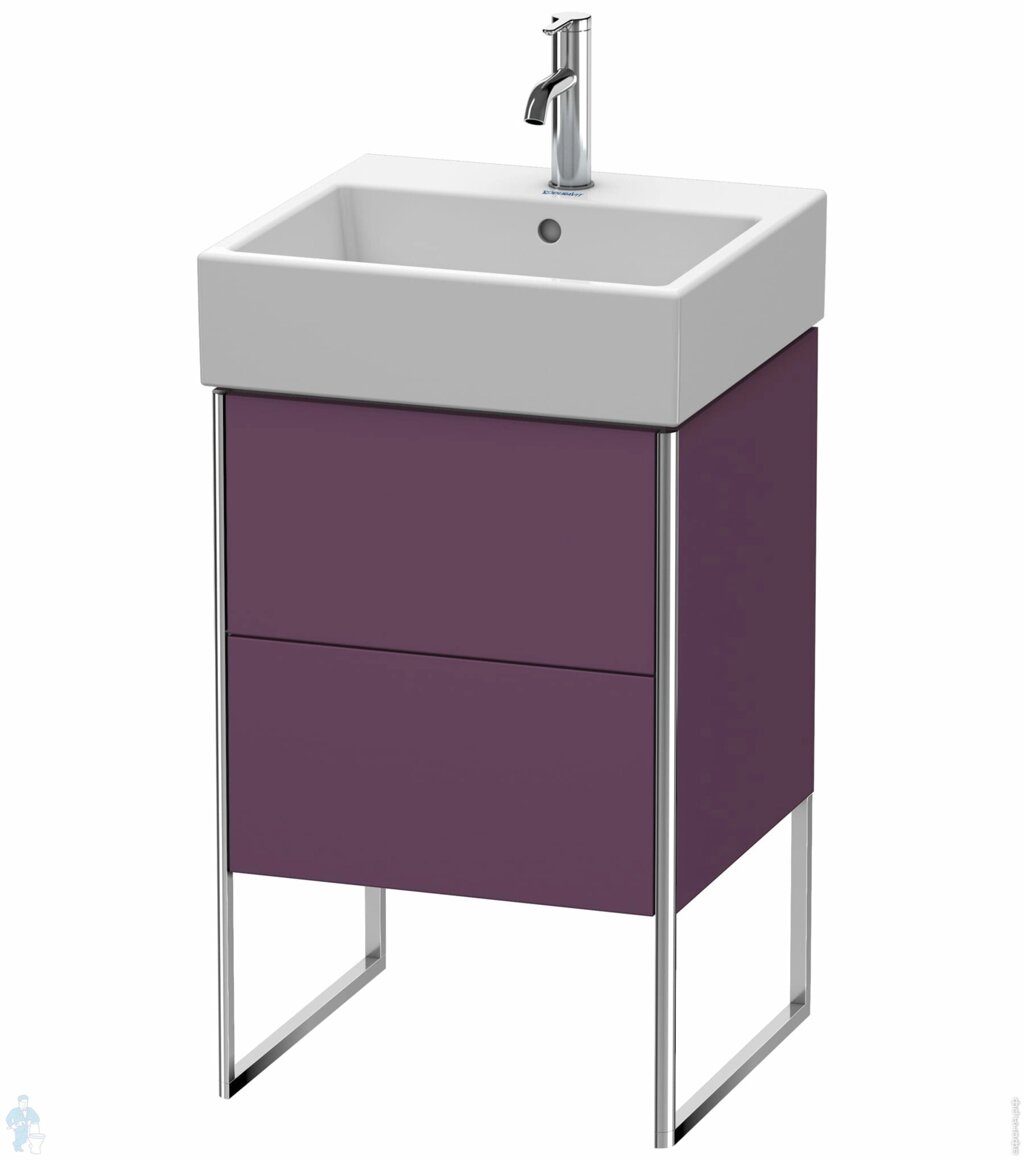 Тумба под раковину Duravit XSquare 484х491х460 напольная, 2 ящика, лиловый XS447209494 от компании MetSnab - фото 1