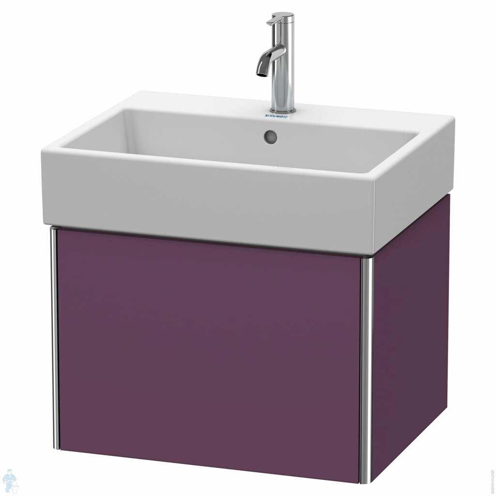 Тумба под раковину Duravit XSquare 584х397х460 подвесная, 1 ящик, лиловый XS409309494 от компании MetSnab - фото 1