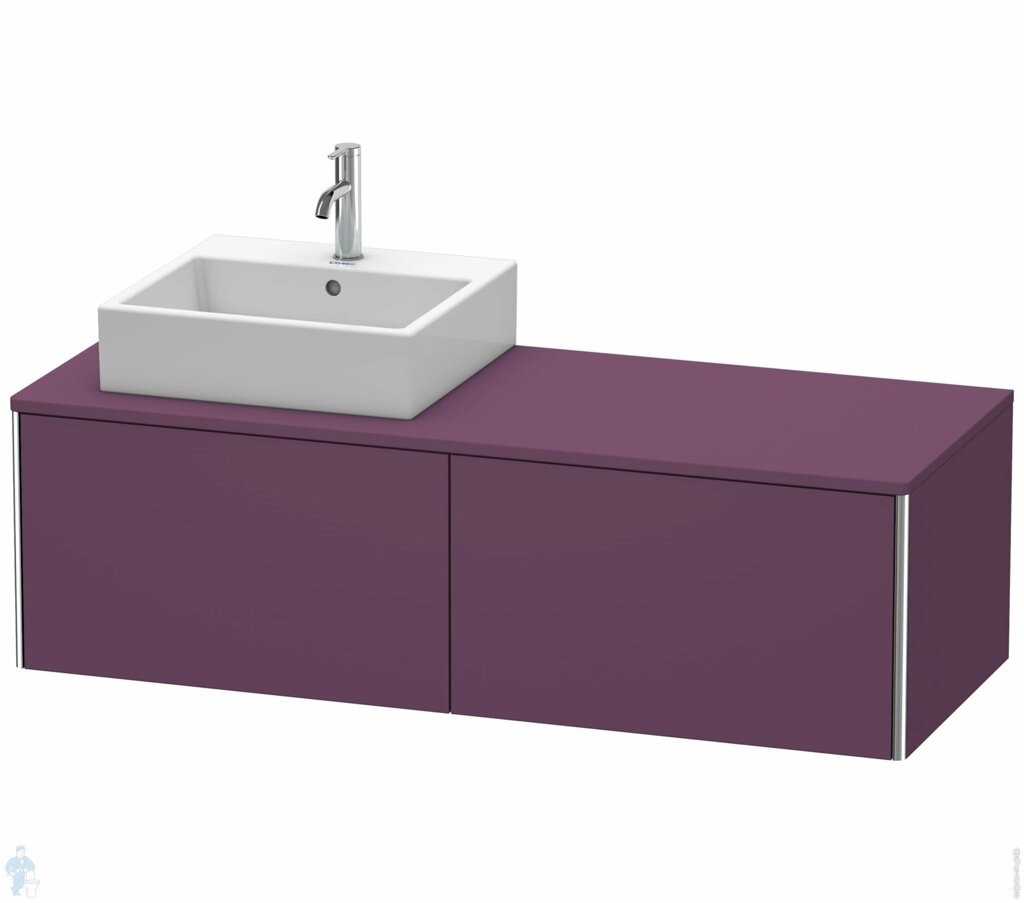 Тумба под раковину слева Duravit XSquare 1400х400х548 подвесная, 2 ящика, лиловый XS4903L9494 от компании MetSnab - фото 1