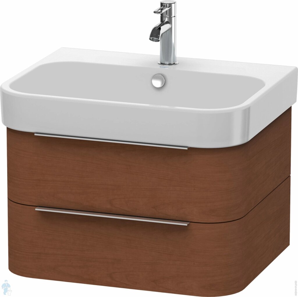 Тумба под умывальник Duravit Happy D. 2 625х380х480 подвесная, 2 ящика, американ. орех H2636401313 от компании MetSnab - фото 1