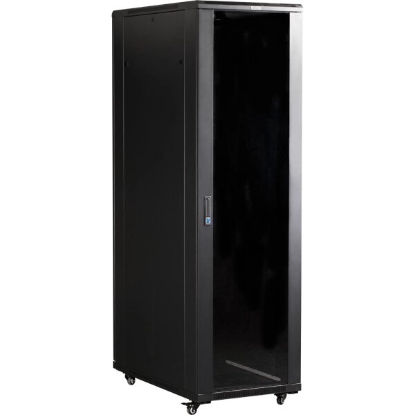 TWT-CBB-42U-8x12-G1 TWT Шкаф серверный 42U 800x1200 19quot; TWT, черный, передняя дверь стекло, задняя дверь распашная от компании MetSnab - фото 1