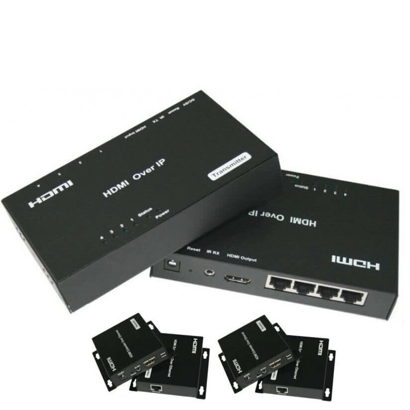 Удлинитель HDMI по витой паре 120м (4xRJ45) (комплект) от компании MetSnab - фото 1