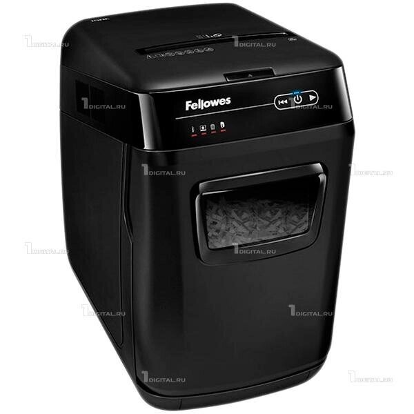 Уничтожитель бумаг Fellowes AutoMax 150C (FS-46801*) автоподатчик 150л., 32 литр, 4х38мм P-4, скобы/скрепки/карты/диски. от компании MetSnab - фото 1