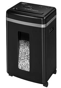 Уничтожитель бумаг Fellowes MicroShred 450M FS-40741 9 лов, 22 литр, 2х12 мм (класс P-5), SilentShred, скобы/карты, от компании MetSnab - фото 1