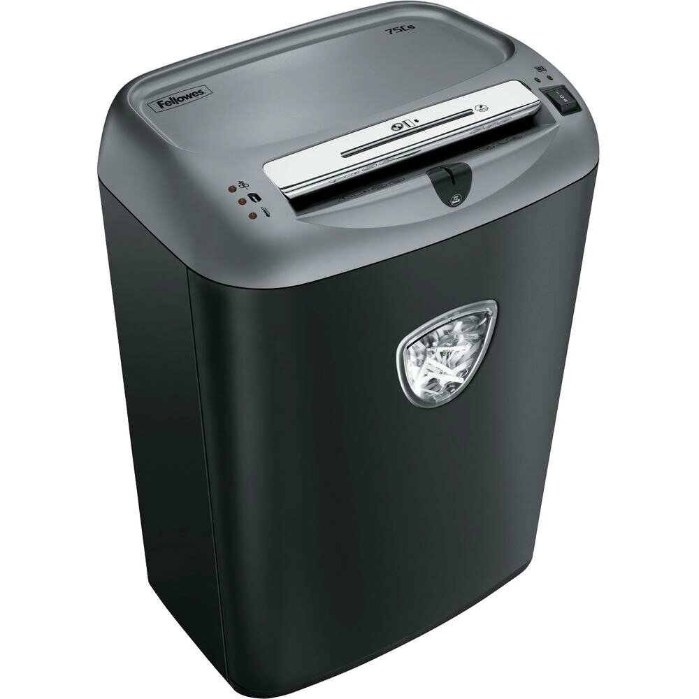 Уничтожитель бумаг Fellowes PowerShred 75Cs (секр. P-4)/фрагменты/12лист./27лтр./скрепки/скобы/пл. карты/CD от компании MetSnab - фото 1