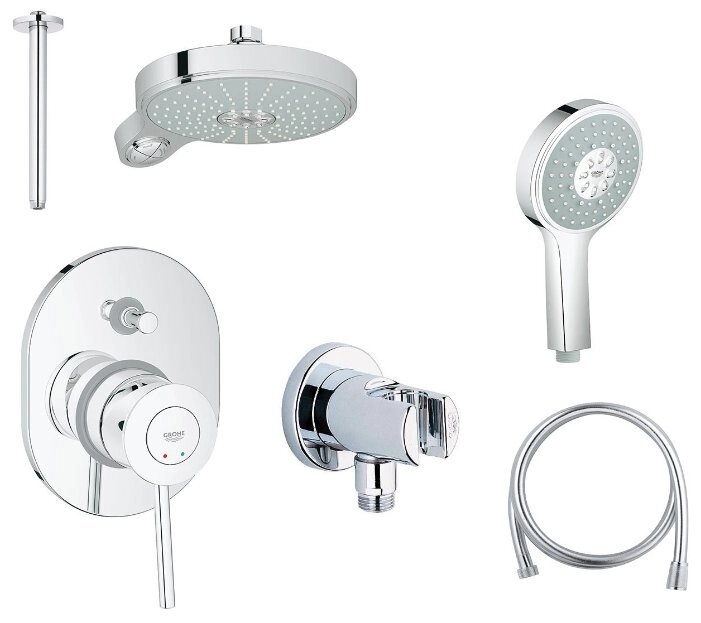 Верхний душ встраиваемый Grohe BauClassic NSB0014 хром от компании MetSnab - фото 1