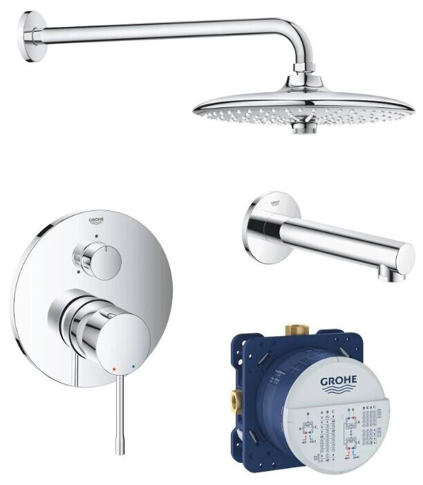 Верхний душ встраиваемый Grohe Essence 119697 хром от компании MetSnab - фото 1