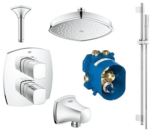 Верхний душ встраиваемый Grohe Grandera NSB0009 хром от компании MetSnab - фото 1