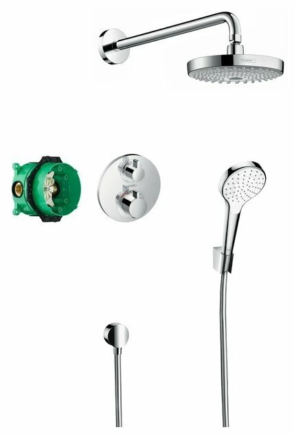 Верхний душ встраиваемый hansgrohe Croma Select S / Ecostat S 27295000 хром от компании MetSnab - фото 1