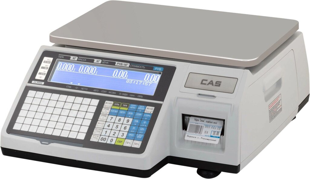 Весы торговые CAS CL3000-6B (TCP/IP) с печатью этикеток от компании MetSnab - фото 1