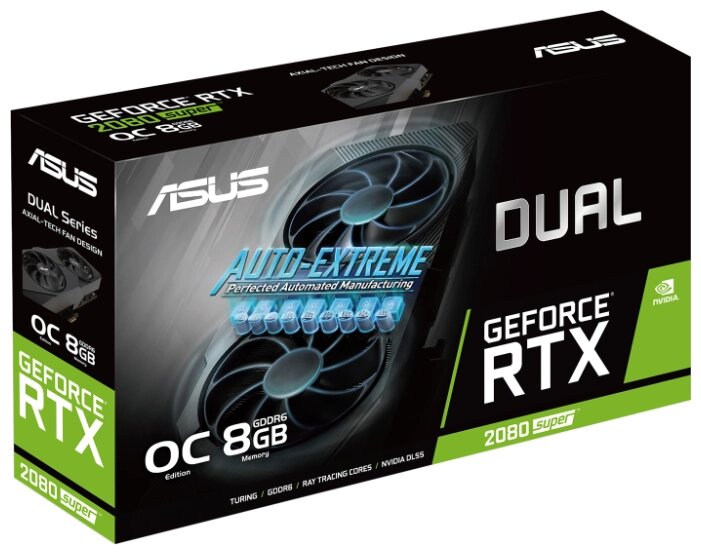 Видеокарта ASUS DUAL GeForce RTX 2080 SUPER 1650MHz PCI-E 3.0 8192MB 15500MHz 256 bit 3xDisplayPort HDMI HDCP EVO OC от компании MetSnab - фото 1