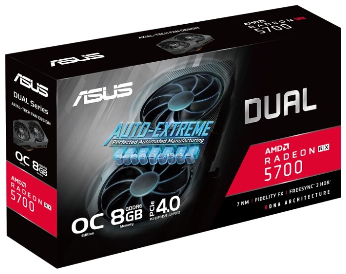 Видеокарта ASUS Dual Radeon RX 5700 1515 MHz PCI-E 4.0 8192MB 14000MHz 256 bit HDMI 3xDisplayPort HDCP EVO OC от компании MetSnab - фото 1