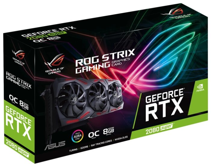 Видеокарта ASUS ROG GeForce RTX 2080 SUPER 1650MHz PCI-E 3.0 8192MB 15500MHz 256 bit 2xDisplayPort 2xHDMI HDCP Strix от компании MetSnab - фото 1