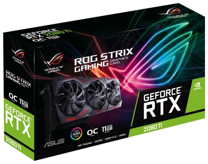 Видеокарта ASUS ROG GeForce RTX 2080 Ti 1350MHz PCI-E 3.0 11264MB 14000MHz 352 bit 2xDisplayPort 2xHDMI HDCP Strix от компании MetSnab - фото 1