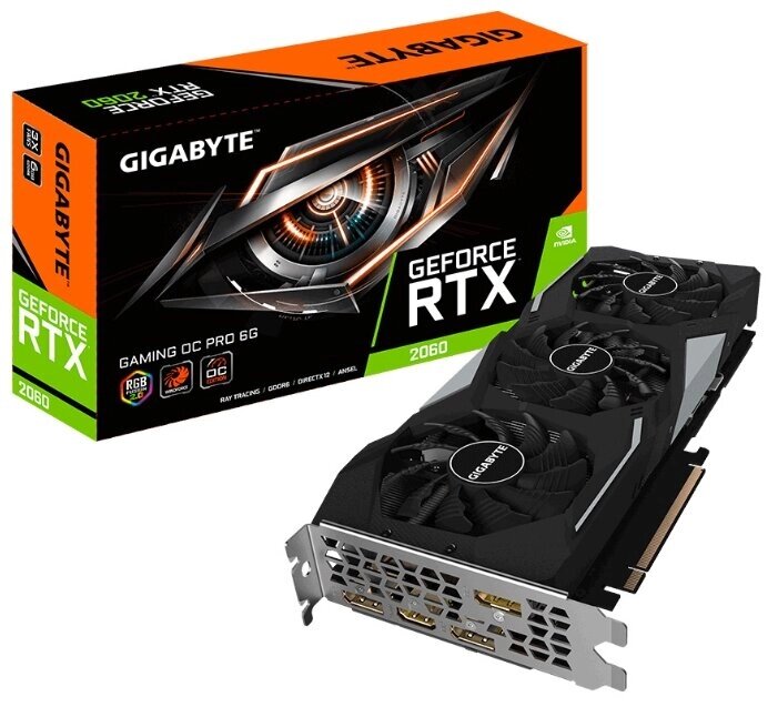 Видеокарта GIGABYTE GeForce RTX 2060 1830MHz PCI-E 3.0 6144MB 14000MHz 192 bit HDMI HDCP GAMING PRO OC (rev. 1.0) от компании MetSnab - фото 1