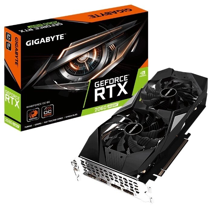 Видеокарта GIGABYTE GeForce RTX 2060 SUPER 1680MHz PCI-E 3.0 8192MB 14000MHz 256 bit 3xDisplayPort HDMI HDCP WINDFORCE от компании MetSnab - фото 1