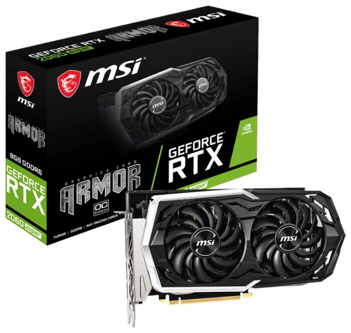 Видеокарта MSI GeForce RTX 2060 SUPER 1680MHz PCI-E 3.0 8192MB 14000MHz 256 bit HDMI 3xDisplayPort HDCP ARMOR OC от компании MetSnab - фото 1