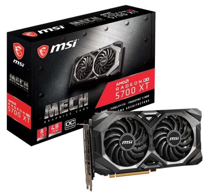 Видеокарта MSI Radeon RX 5700 XT 1670MHz PCI-E 4.0 8192MB 14000MHz 256 bit 3xDisplayPort HDMI HDCP MECH OC от компании MetSnab - фото 1