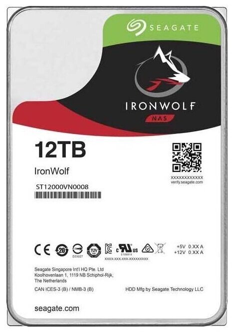 Жесткий диск Seagate IronWolf 12 TB ST12000VN0008 от компании MetSnab - фото 1