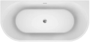Акриловая ванна BelBagno BB710-1400-750 140x75 см, овальная, со сливом-переливом, с донным клапаном