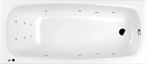 Акриловая ванна WHITECROSS Layla LINE 180x80 см, с гидромассажем, с каркасом, со сливом-переливом 0102.180080.100. LINE. CR