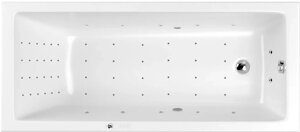Акриловая ванна WHITECROSS Wave Slim NANO 170x75 см, с гидромассажем, с каркасом, со сливом-переливом 0111.170075.100. NANO. CR