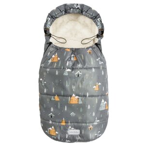 AmaroBaby Конверт зимний меховой Snowy Travel Горы 105 см