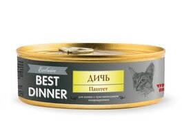 Best Dinner Exclusive Vet Profi Gastro Intestinal / Консервы Бест Диннер для кошек Паштет Дичь (цена за упаковку)