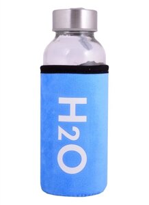 Бутылка в чехле велюр H2O (стекло) (300мл)