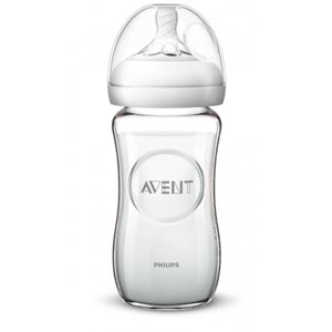 Бутылочка Philips Avent для кормления стеклянная Natural с 1 мес. 240 мл SCF053/17