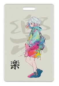 Чехол для карточек вертикальный Аниме яркие краски Девушка с голубыми волосами (ДК2023-440)