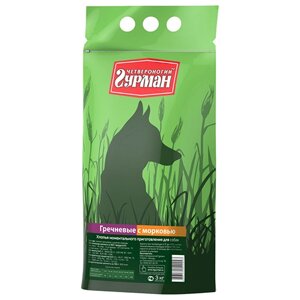 Четвероногий Гурман / Каша для собак Гречневая с Морковью (Зеленый пакет)