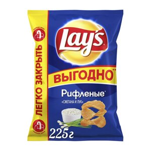 Чипсы картофельные Lays Сметана и лук 225 г