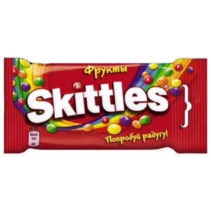 Драже Skittles Фрукты, в разноцветной глазури, 38 г