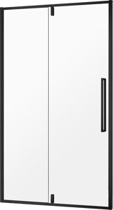 Душевая дверь в нишу AQUAme AQM7108-2-12 120 см, профиль черный матовый, стекло прозрачное