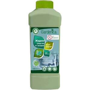 Экологичное средство Gardenica для устранения засоров и чистки труб 1 л