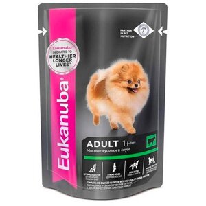 Eukanuba Dog Pouch Adult Beef / Влажный корм (Паучи) Эукануба для взрослых собак с Говядиной в соусе (цена за упаковку)