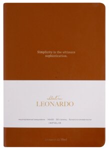 Ежедневник недат. А5 160л Leonardo карамельный, иск. кожа, интегр. переплет, тонир. блок, отд. фольгой, ляссе