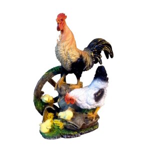 Фигура садовая ТПК Полиформ Куриная семья на колесе