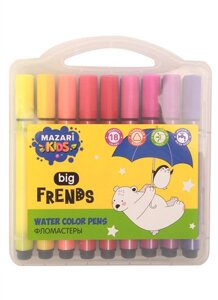 Фломастеры 18цв Jumbo BIG FRIENDS, блистер, подвес, MAZARI