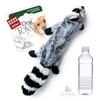 GiGwi Dog Toys / Игрушка Гигви для собак Шкурка Енота и пластиковая бутылка с отключаемой пищалкой