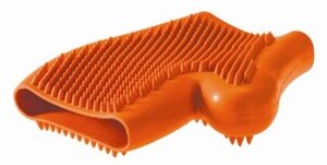 Hunter Smart / Резиновая перчатка Хантер для вычесывания шерсти Оранжевая