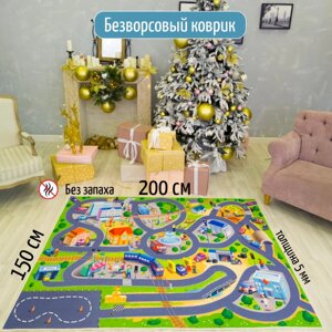 Игровой коврик TESCON Безворсовый войлочный детский коврик "Дорога-Фонтан" 150*200 см
