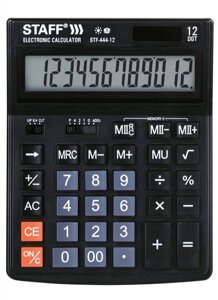 Калькулятор 12 разрядный настольный, двойн. питание, 199*153мм