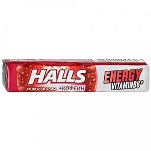 Карамель леденцовая Halls со вкусом колы с кофеином, 25 г