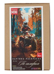 Картина-раскраска по номерам Mini Квадроциклист в лесу (20х14 см)