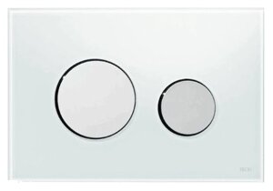 Кнопка смыва Tece Loop белое стекло, кнопка хром 9240660