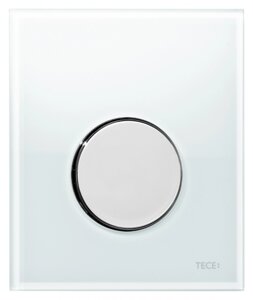 Кнопка смыва Tece Loop Urinal белое стекло, кнопка хром 9242660